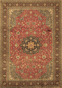 Medallion Brown Traditional Rug, tr1887brn