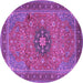 Round Medallion Purple Traditional Rug, tr1887pur