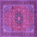 Square Medallion Purple Traditional Rug, tr1887pur