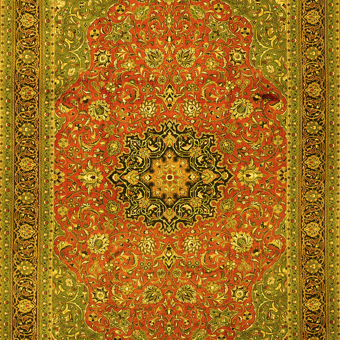 Medallion Yellow Traditional Rug, tr1887yw