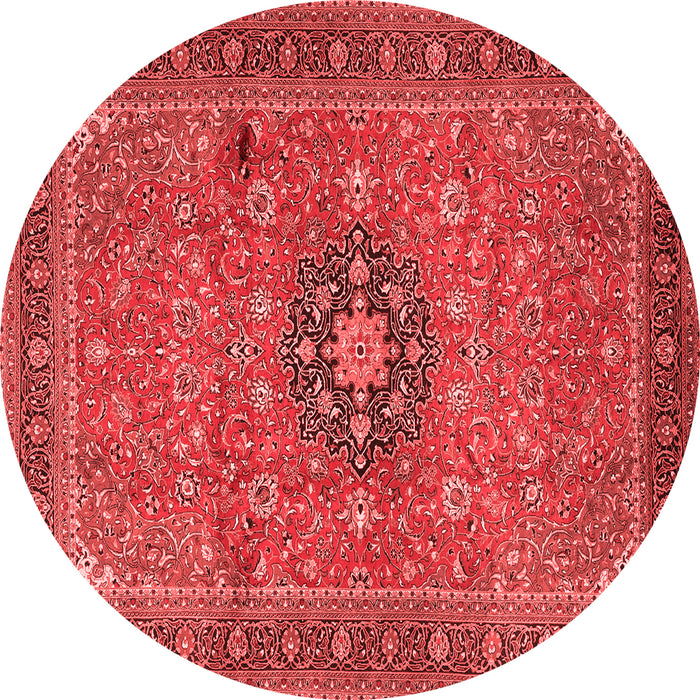 Machine Washable Medallion Red Traditional Rug, wshtr1887red