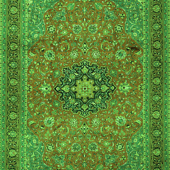 Medallion Green Traditional Rug, tr1887grn