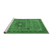 Sideview of Machine Washable Medallion Emerald Green Traditional Area Rugs, wshtr1887emgrn