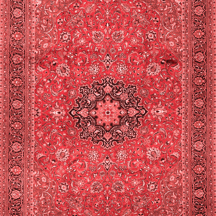 Machine Washable Medallion Red Traditional Rug, wshtr1887red