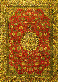 Medallion Yellow Traditional Rug, tr1888yw