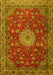 Medallion Yellow Traditional Rug, tr1888yw