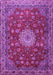 Machine Washable Medallion Purple Traditional Area Rugs, wshtr1888pur