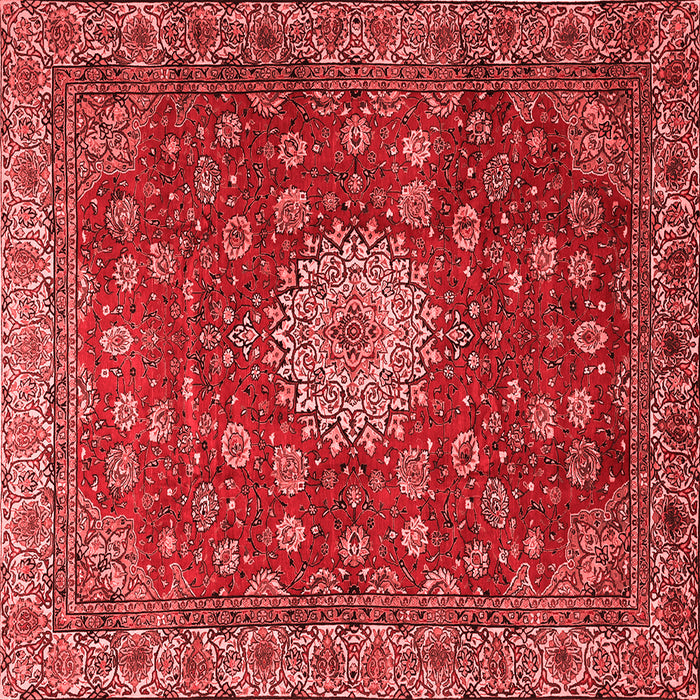 Machine Washable Medallion Red Traditional Rug, wshtr1888red
