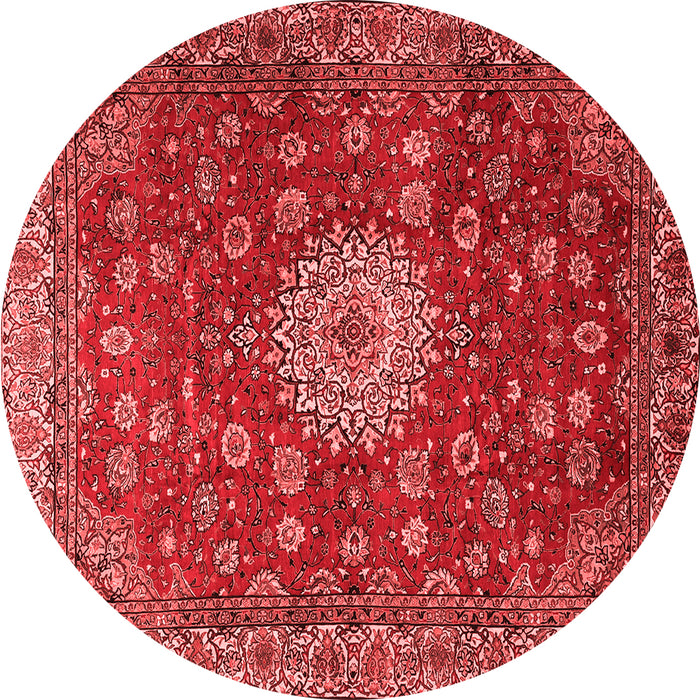 Machine Washable Medallion Red Traditional Rug, wshtr1888red