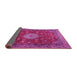 Sideview of Medallion Pink Traditional Rug, tr1888pnk