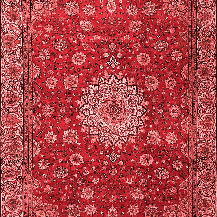 Machine Washable Medallion Red Traditional Rug, wshtr1888red