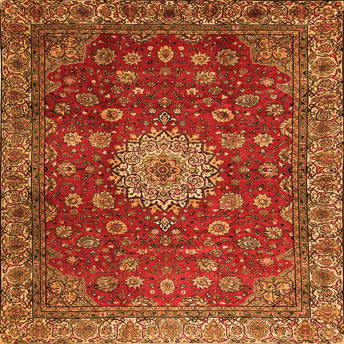 Serging Thickness of Medallion Orange Traditional Rug, tr1888org