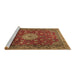 Sideview of Machine Washable Medallion Brown Traditional Rug, wshtr1888brn