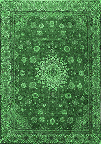 Medallion Emerald Green Traditional Rug, tr1888emgrn