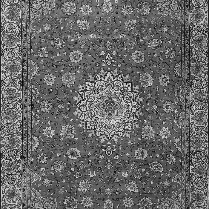 Serging Thickness of Machine Washable Medallion Gray Traditional Rug, wshtr1888gry