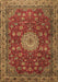 Machine Washable Medallion Brown Traditional Rug, wshtr1888brn