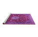 Sideview of Machine Washable Medallion Purple Traditional Area Rugs, wshtr1888pur