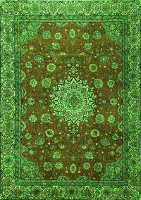 Medallion Green Traditional Rug, tr1888grn