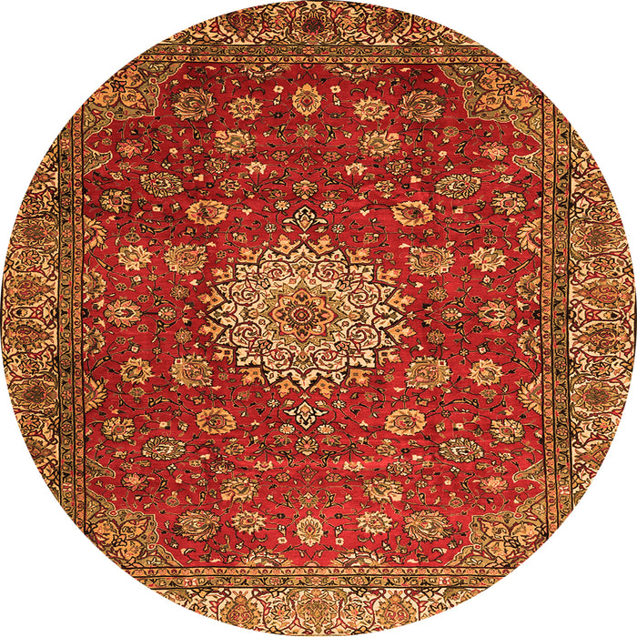 Square Medallion Orange Traditional Rug, tr1888org