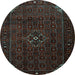 Round Persian Light Blue Traditional Rug, tr1889lblu