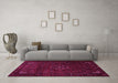 Machine Washable Persian Pink Traditional Rug in a Living Room, wshtr1889pnk