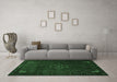 Machine Washable Persian Emerald Green Traditional Area Rugs in a Living Room,, wshtr1889emgrn