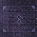 Square Machine Washable Persian Blue Traditional Rug, wshtr1889blu