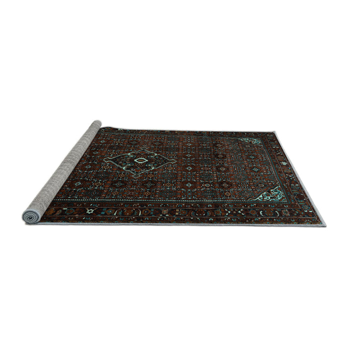 Sideview of Machine Washable Persian Light Blue Traditional Rug, wshtr1889lblu