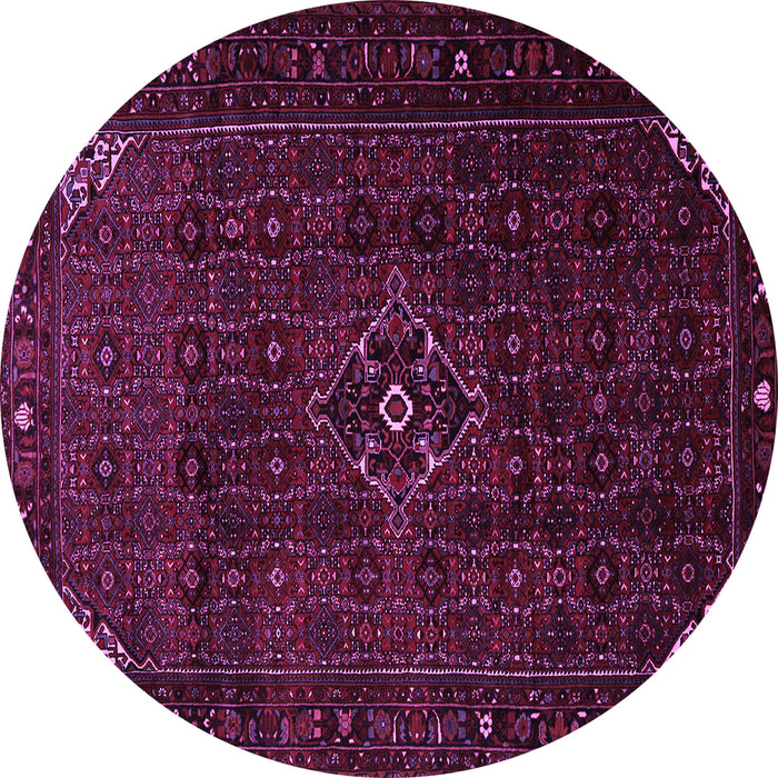 Round Machine Washable Persian Purple Traditional Area Rugs, wshtr1889pur