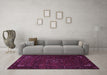 Machine Washable Persian Purple Traditional Area Rugs in a Living Room, wshtr1889pur