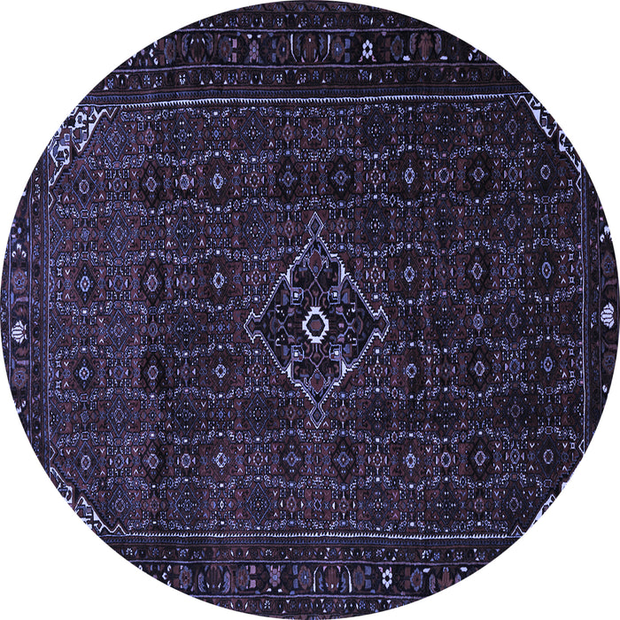 Round Machine Washable Persian Blue Traditional Rug, wshtr1889blu