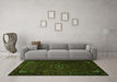 Machine Washable Persian Green Traditional Area Rugs in a Living Room,, wshtr1889grn