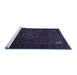 Sideview of Machine Washable Persian Blue Traditional Rug, wshtr1889blu