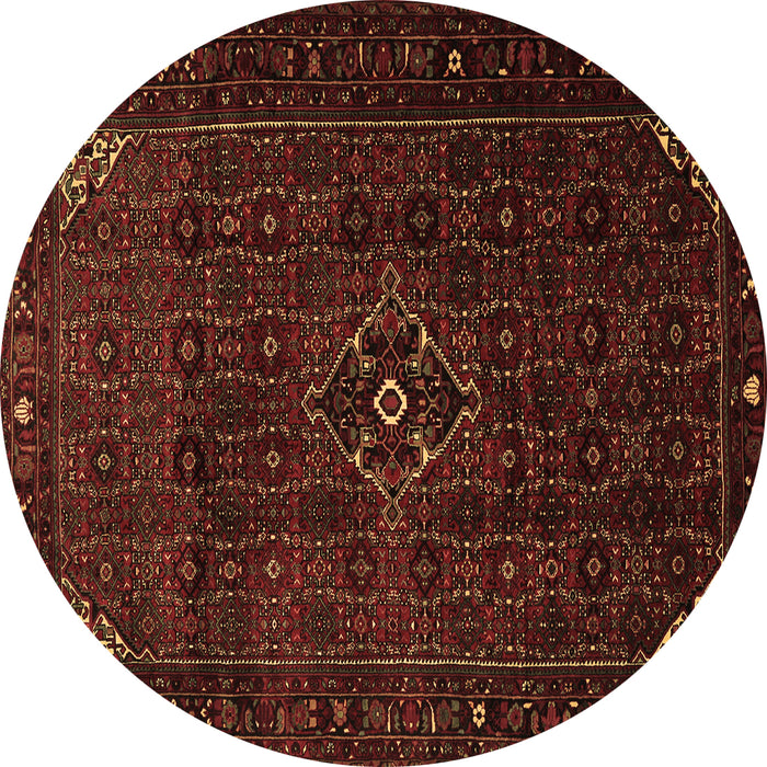 Round Persian Brown Traditional Rug, tr1889brn