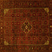 Square Machine Washable Persian Yellow Traditional Rug, wshtr1889yw