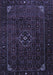 Machine Washable Persian Blue Traditional Rug, wshtr1889blu