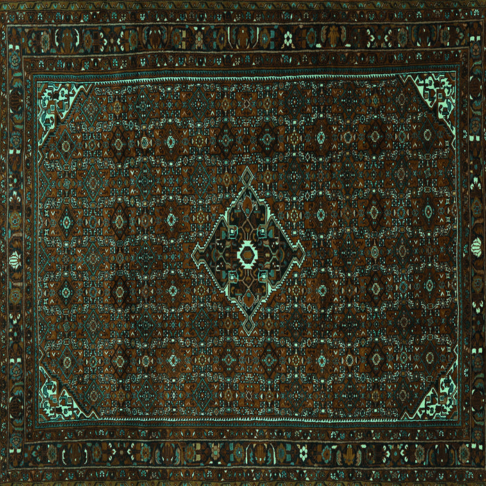 Square Machine Washable Persian Turquoise Traditional Area Rugs, wshtr1889turq