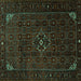 Square Machine Washable Persian Turquoise Traditional Area Rugs, wshtr1889turq