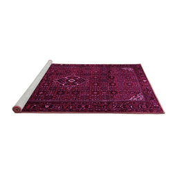 Sideview of Machine Washable Persian Pink Traditional Rug, wshtr1889pnk
