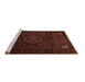 Sideview of Machine Washable Persian Brown Traditional Rug, wshtr1889brn