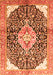 Serging Thickness of Machine Washable Medallion Orange Traditional Area Rugs, wshtr188org