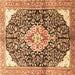 Square Medallion Brown Traditional Rug, tr188brn