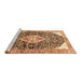 Sideview of Machine Washable Medallion Brown Traditional Rug, wshtr188brn