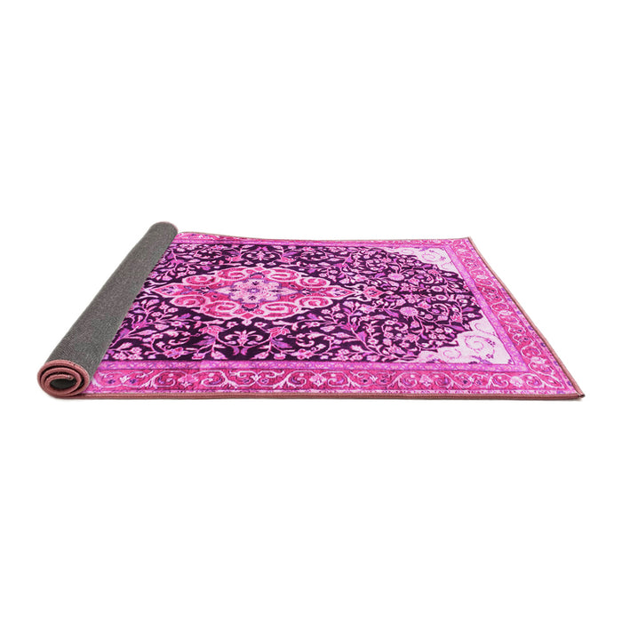 Sideview of Medallion Pink Traditional Rug, tr188pnk