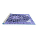 Sideview of Machine Washable Medallion Blue Traditional Rug, wshtr188blu