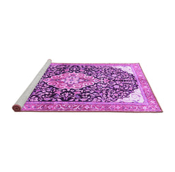 Sideview of Machine Washable Medallion Purple Traditional Area Rugs, wshtr188pur