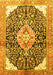 Machine Washable Medallion Yellow Traditional Rug, wshtr188yw