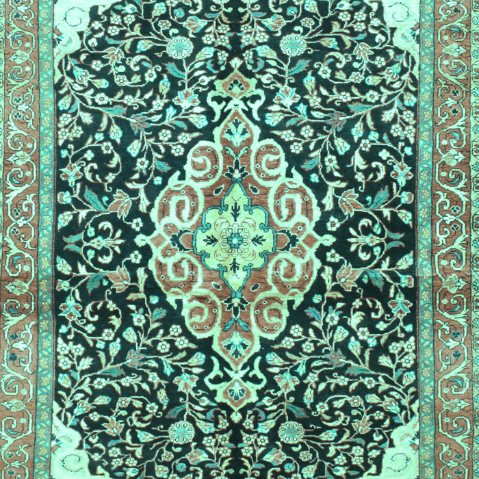Medallion Turquoise Traditional Rug, tr188turq