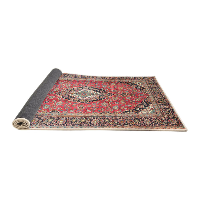 Sideview of Traditional Light French Beige Brown Medallion Rug, tr189
