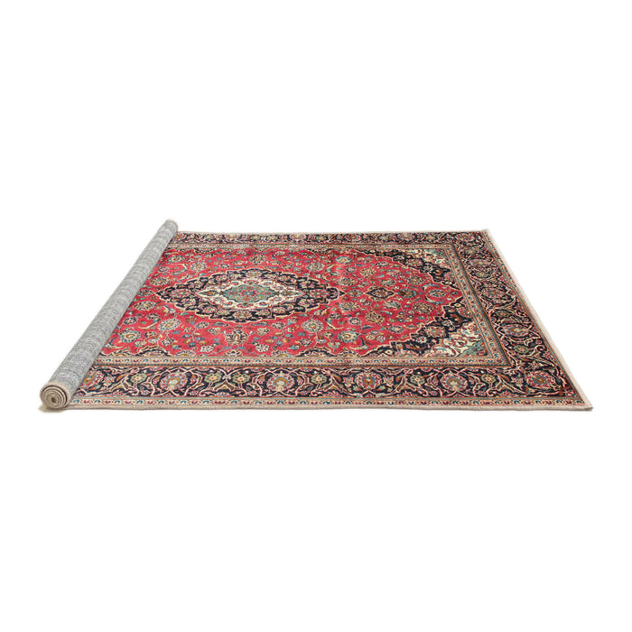 Sideview of Machine Washable Traditional Light French Beige Brown Rug, wshtr189